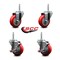 Service Caster 35 Inch Red Polyurethane Wheel Swivel 58 Inch Threaded Stem Caster Set 2 Brakes SCC SCC-TS20S3514-PPUB-RED-58212-2-TLB-2 - alternate 4